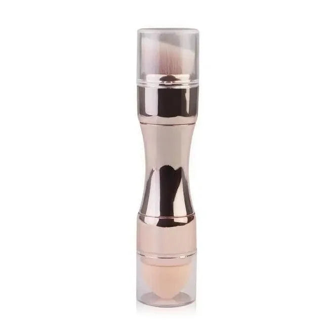 Stevvex 4-in-1 makeup brush with rose-gold handle and clear cap for foundation and concealer on Tampa Home & Garden Store