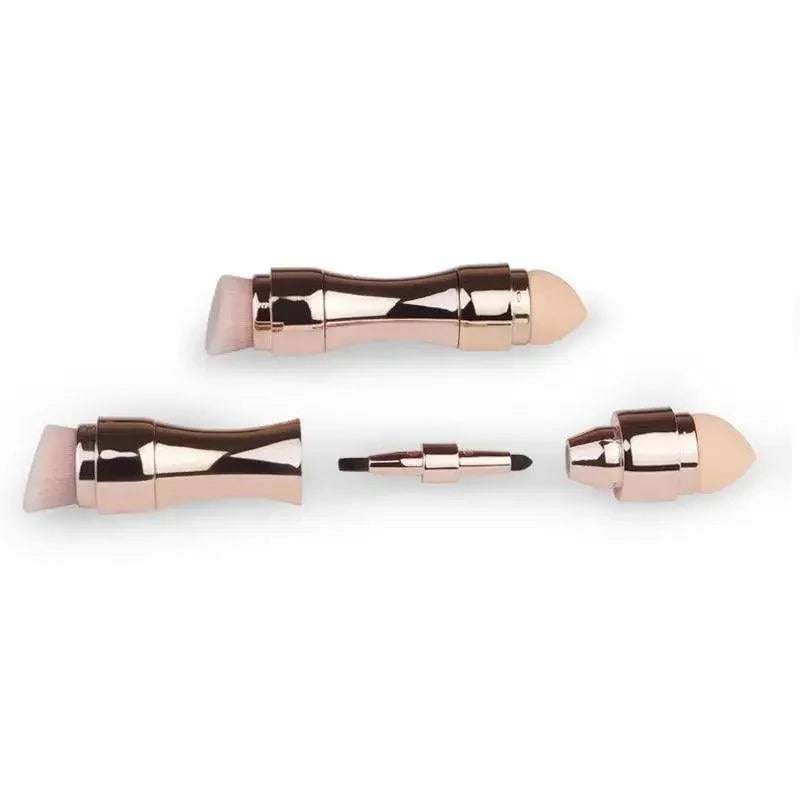 Stevvex 4-piece rose-gold brush set for foundation, brows, eyeliner and blush/concealer on Tampa Home & Garden Store