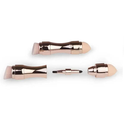 Stevvex 4-piece rose-gold brush set for foundation, brows, eyeliner and blush/concealer on Tampa Home & Garden Store