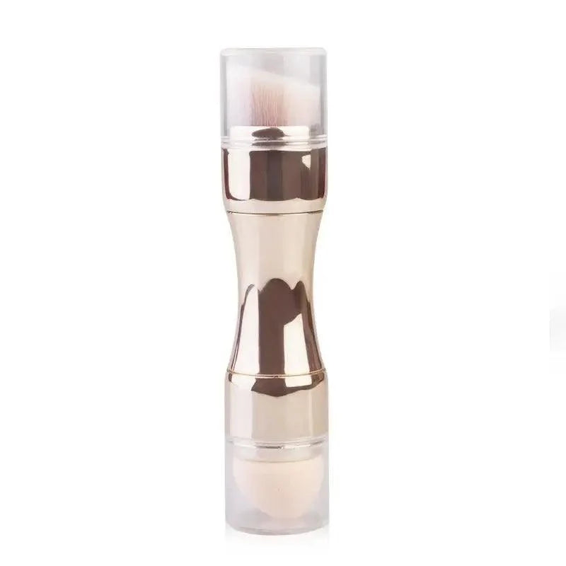Stevvex 4-in-1 makeup brush rose-gold handle with clear cap for foundation and concealer on Tampa Home & Garden Store