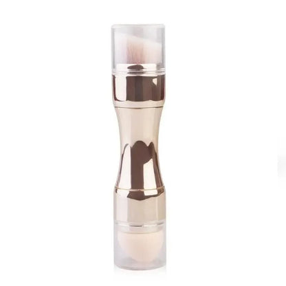 Stevvex 4-in-1 makeup brush rose-gold handle with clear cap for foundation and concealer on Tampa Home & Garden Store