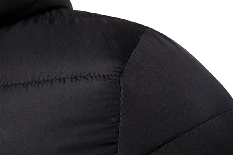 Stevvex men's sport jacket close-up black quilted stitching on Tampa Home & Garden Store