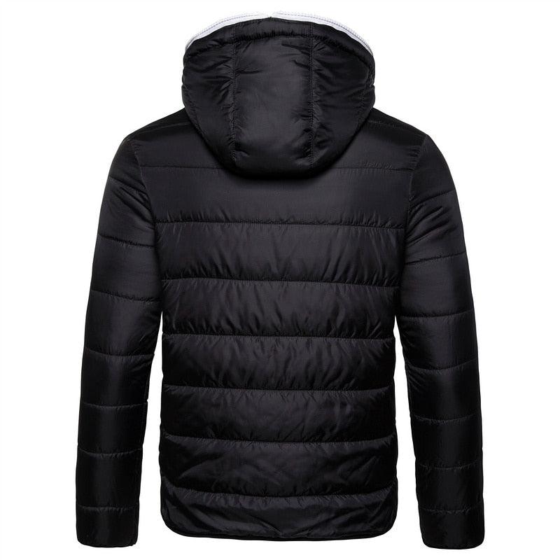 Stevvex men's hooded black waterproof puffer jacket windproof on Tampa Home & Garden Store