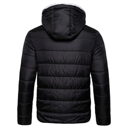 Stevvex men's hooded black waterproof puffer jacket windproof on Tampa Home & Garden Store