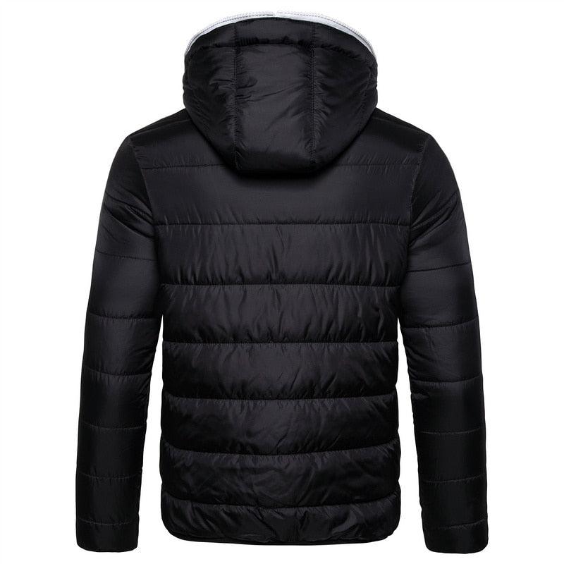 Stevvex men's hooded padded winter jacket black quilted sport jacket on Tampa Home & Garden Store