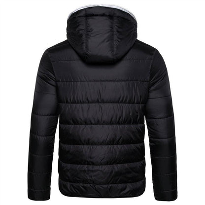 Stevvex men's hooded padded winter jacket black quilted sport jacket on Tampa Home & Garden Store