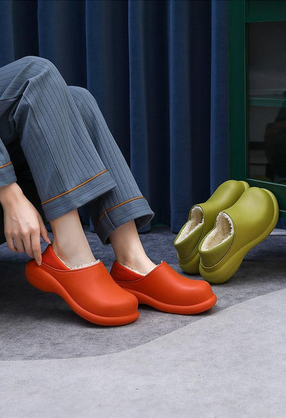 Stevvex women's winter slippers orange and olive green with plush lining, 2 pairs on Tampa Home & Garden Store