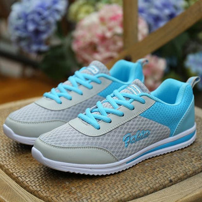 Stevvex women's sneakers turquoise mesh upper with breathable non-slip sole pair on Tampa Home & Garden Store