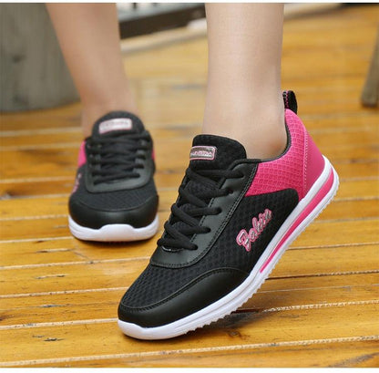 Stevvex Womens Pink Black Mesh Sneakers for walking gym use breathable non slip on Tampa Home & Garden Store