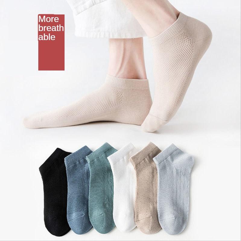 New Stevvex women mesh short socks invisible ankle sock set; breathable 7-color pack on Tampa Home & Garden Store