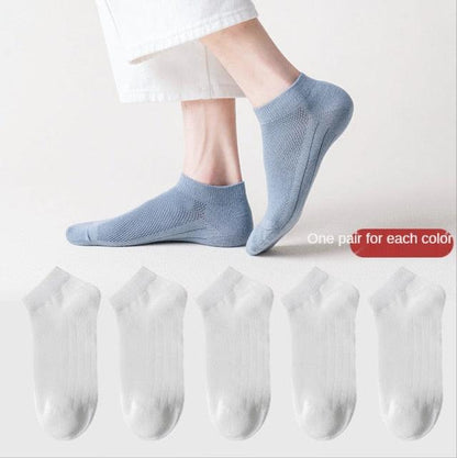 Stevvex womens mesh short invisible ankle socks blue pair worn with white ankle socks on Tampa Home & Garden Store