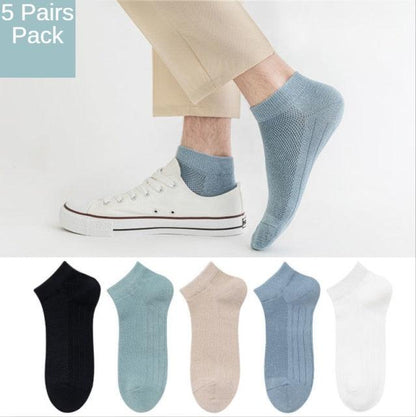 Stevvex women's mesh ankle socks 5-pair pack in black blue beige white invisible socks on Tampa Home & Garden Store