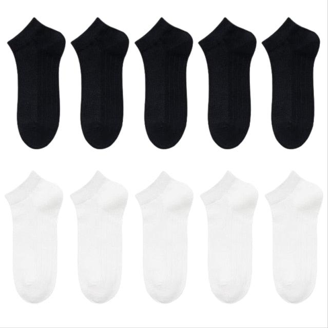 Stevvex women mesh short invisible ankle socks set 10-pack (5 black, 5 white) breathable on Tampa Home & Garden Store