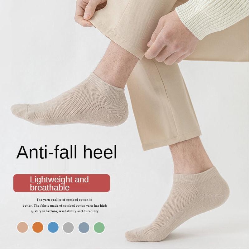 New Women Mesh Short Socks beige Stevvex ankle socks breathable invisible anti-fall heel pack on Tampa Home & Garden Store