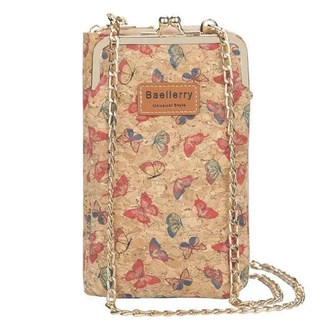Women's PU leather crossbody bag with butterfly print Baellerry label and chain strap on Tampa Home & Garden Store