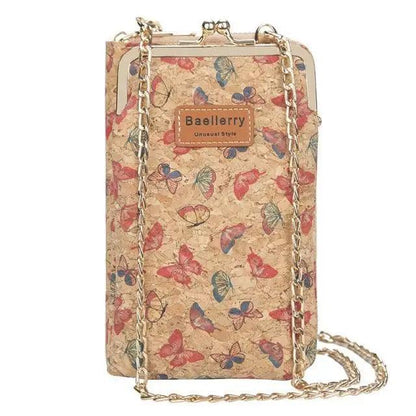 Women's PU leather crossbody bag with butterfly print Baellerry label and chain strap on Tampa Home & Garden Store
