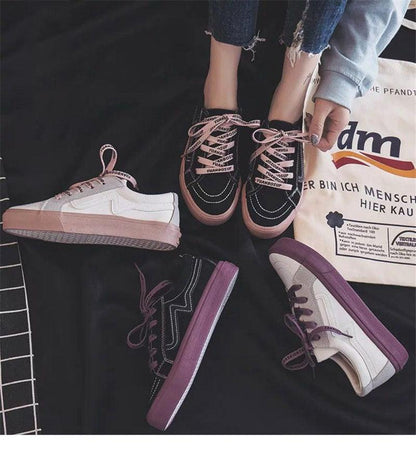 Stevvex women sneakers: four colorways white pink platform lace-up, black pink vulcanized on Tampa Home & Garden Store