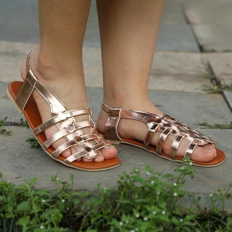 Women Summer Casual Slides Open Toe Flat Sandals