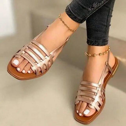Women Summer Casual Slides Open Toe Flat Sandals