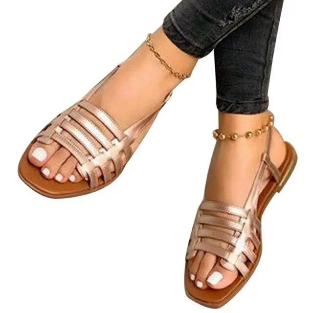 Women Summer Casual Slides Open Toe Flat Sandals