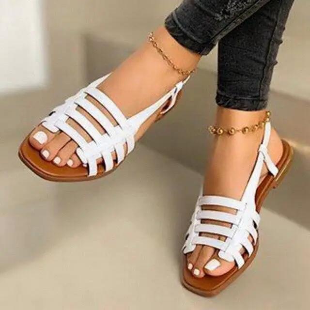 Women Summer Casual Slides Open Toe Flat Sandals