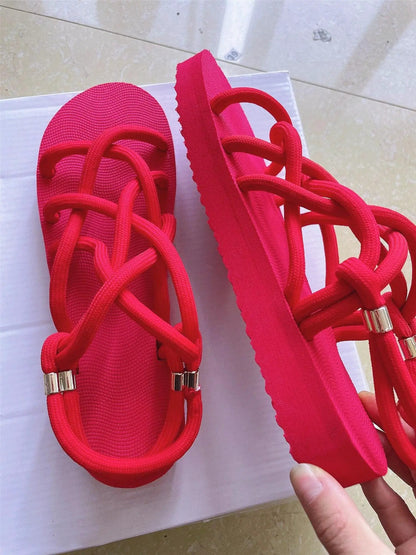 Women Summer Casual Slides Open Toe Flat Sandals