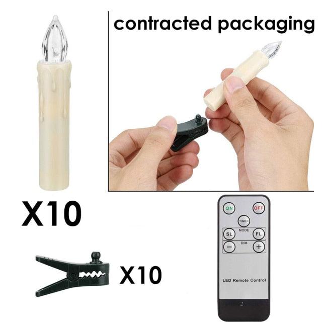Stevvex flameless LED taper candles set of 10 with remote timer warm white battery powered lights on Tampa Home & Garden Store
