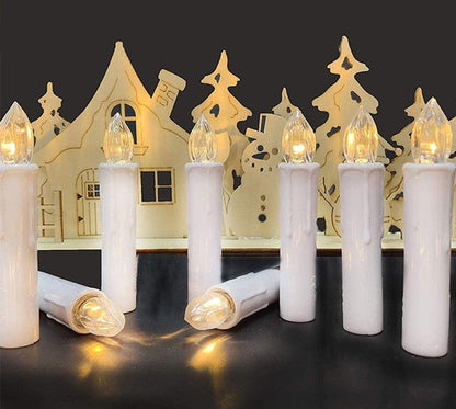 Stevvex flameless LED taper candles white battery-operated with flicker remote timer on Tampa Home & Garden Store