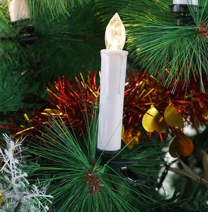 Stevvex flameless LED taper candle on Christmas tree, warm white, remote control on Tampa Home & Garden Store