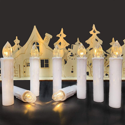 Stevvex flameless LED taper candles white warm white flame battery operated 8-pack on Tampa Home & Garden Store