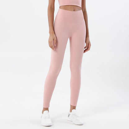 Stevvex pink high-waisted yoga leggings with pocket for women, stretchable sports pants on Tampa Home & Garden Store