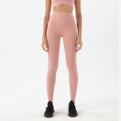 Stevvex pink high-waist yoga leggings for women with stretchable fabric on Tampa Home & Garden Store