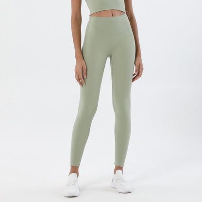 Stevvex high-waist sage green yoga leggings for women with stretchy fabric and snug fit on Tampa Home & Garden Store