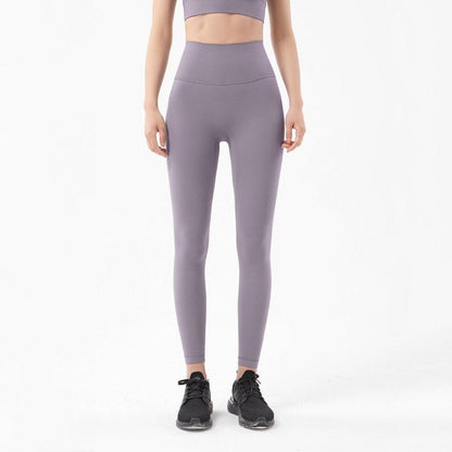 Yoga leggings Stevvex lavender high-waist for women, stretchable workout pants on Tampa Home & Garden Store