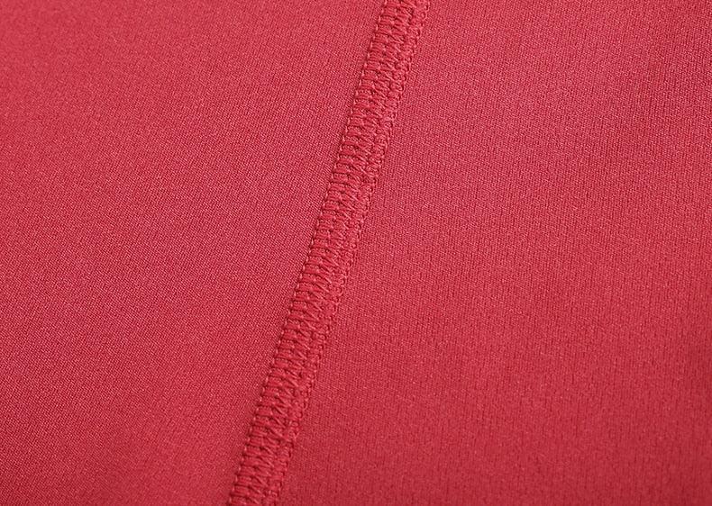 Stevvex yoga leggings red stretch fabric close-up seam detail on Tampa Home & Garden Store