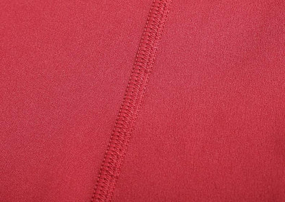 Stevvex yoga leggings red stretch fabric close-up seam detail on Tampa Home & Garden Store