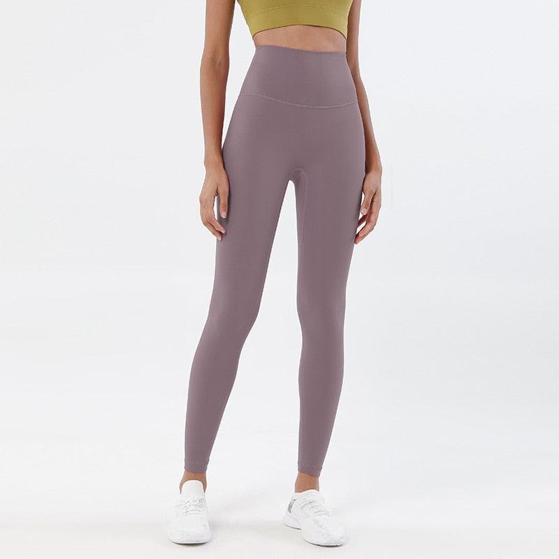 Stevvex women's high-waist mauve leggings with pocket stretchable yoga pants for workouts on Tampa Home & Garden Store