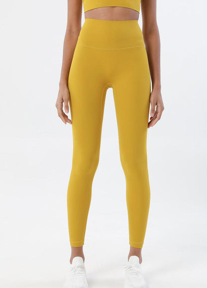 Leggings yellow high-waist yoga pants with stretch fabric for women on Tampa Home & Garden Store