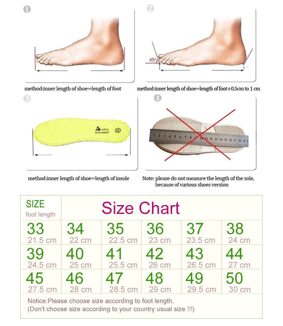 Stevvex sneakers size chart with foot-length diagrams and yellow insole illustration on Tampa Home & Garden Store