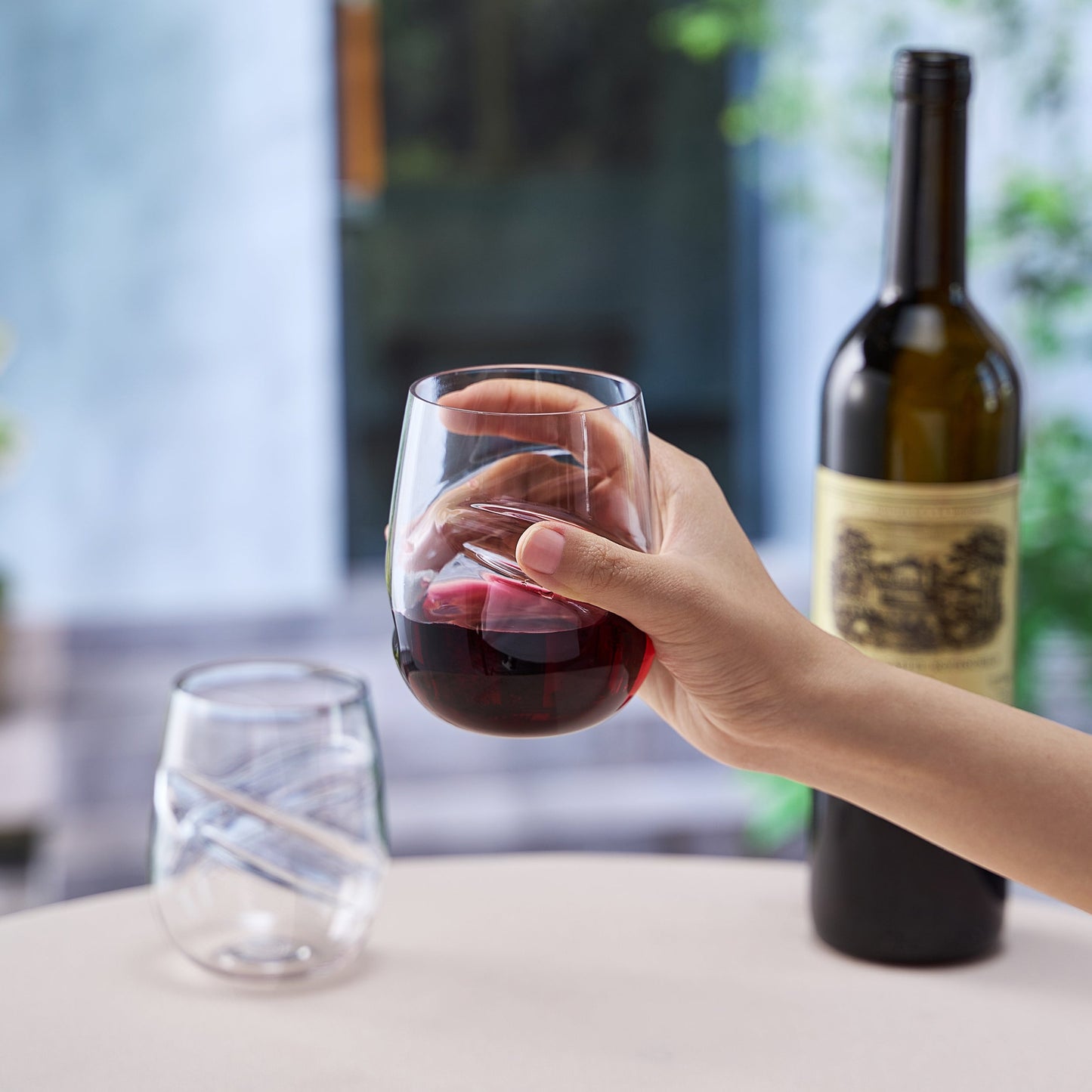 Barcelona Stemless Acrylic Wine Glass Set of Two