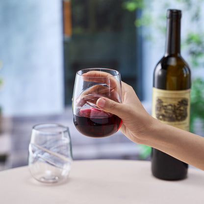 Barcelona Stemless Acrylic Wine Glass Set of Two