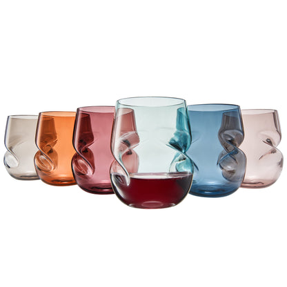 Durable Acrylic Stemless Wine Glasses Set of 6
