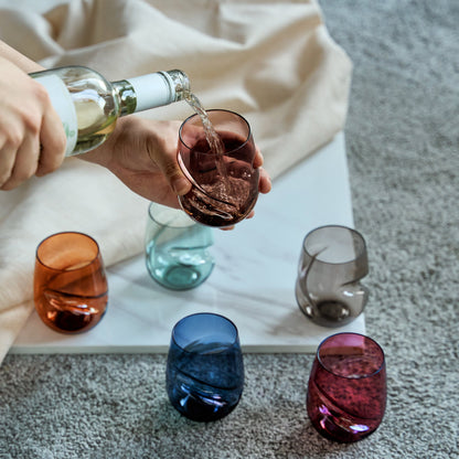 Durable Acrylic Stemless Wine Glasses Set of 6