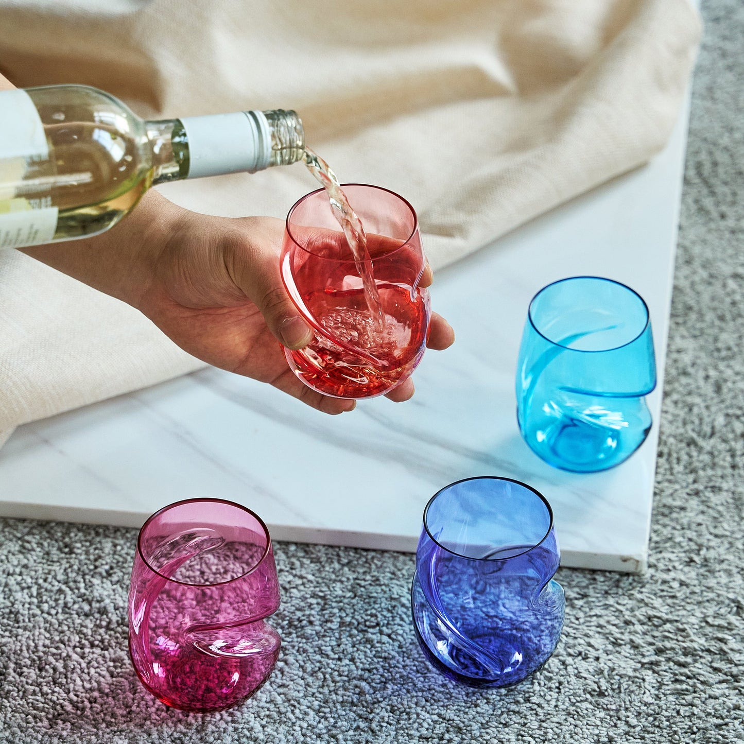 Madrid Acrylic Stemless Wine Glass Set of 4