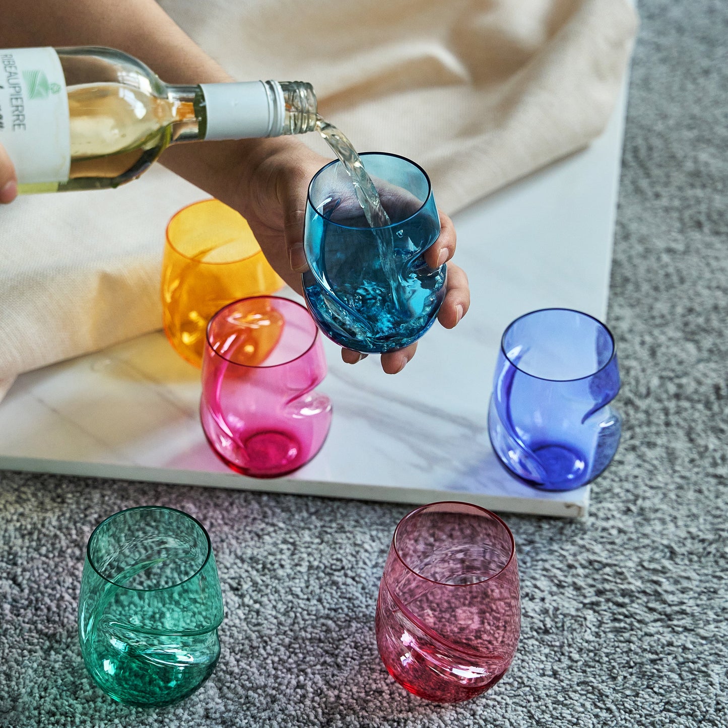 Madrid Acrylic Stemless Wine Glass Set of 6