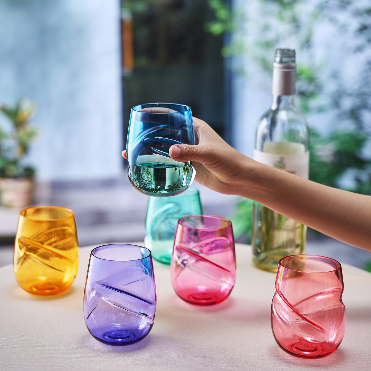 Madrid Acrylic Stemless Wine Glass Set of 6