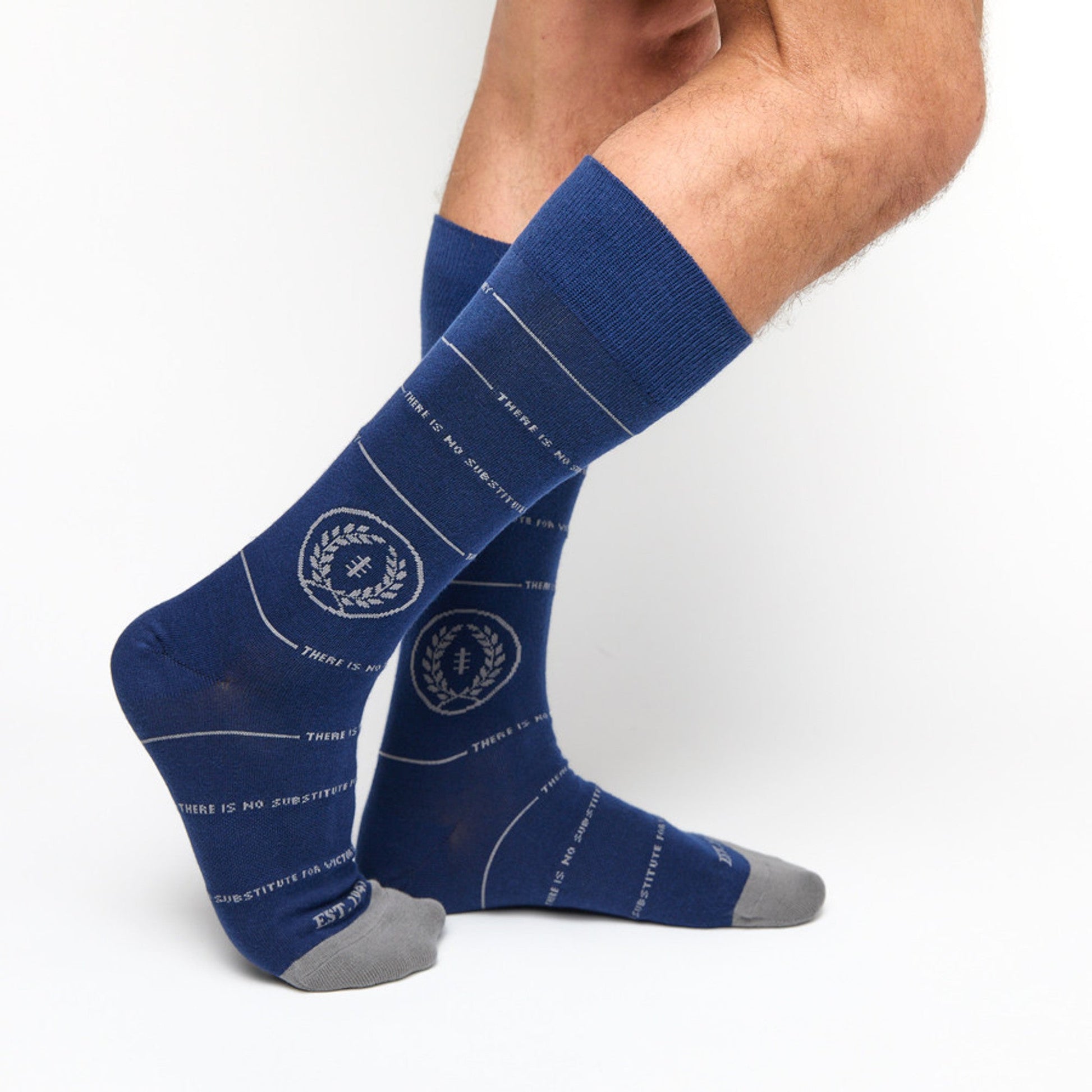 DeadSoxy NFF 3-Pack Sock Collabs blue socks with gray toe and emblem pattern on Tampa Home & Garden Store