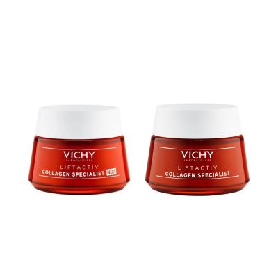 Vichy Liftactiv Collagen Specialist face cream duo in red jars with white lids, 2-pack on Tampa Home & Garden Store