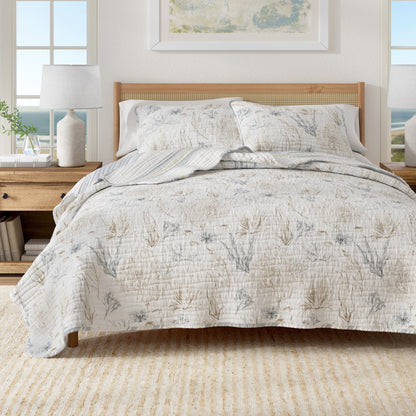 Coral Sea Coastal Quilt Set and Soft Microfiber