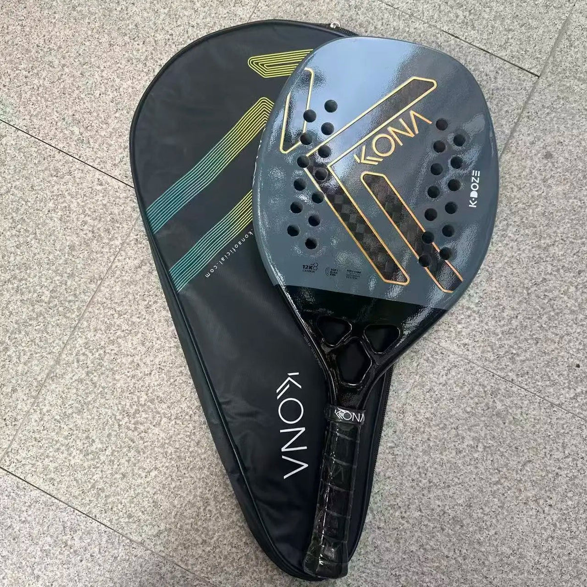 Beach tennis rackets set carbon fiber black with gold accents and carry bag EstaliosFit 2 rackets on Tampa Home & Garden Store